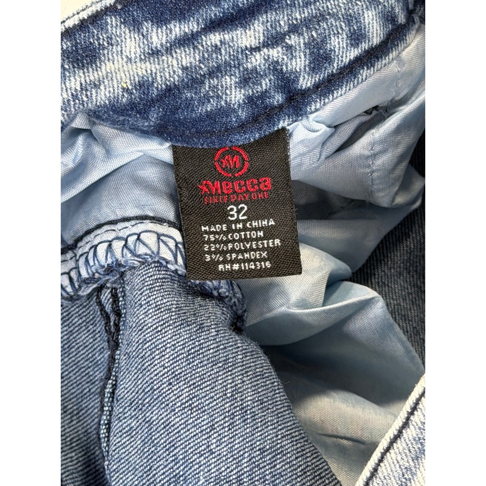 Mecca Mens Blue Wash Moto Biker Stretch Slim Fit Jeans 32x32 MC-MJ501 NWT - Picture 8 of 8